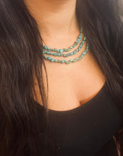Load image into Gallery viewer, Triple strand natural turquoise and Wood necklace
