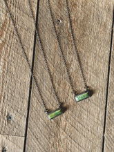 Load image into Gallery viewer, Green Turquoise and Sterling Bar Neckless
