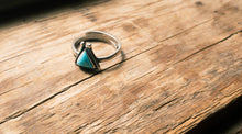 Load image into Gallery viewer, Sterling adjustable Triangle Turquoise Ring

