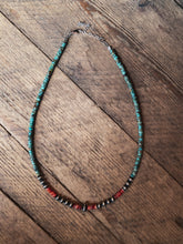 Load image into Gallery viewer, 5 mm Navajo choker with  turquoise and spiny

