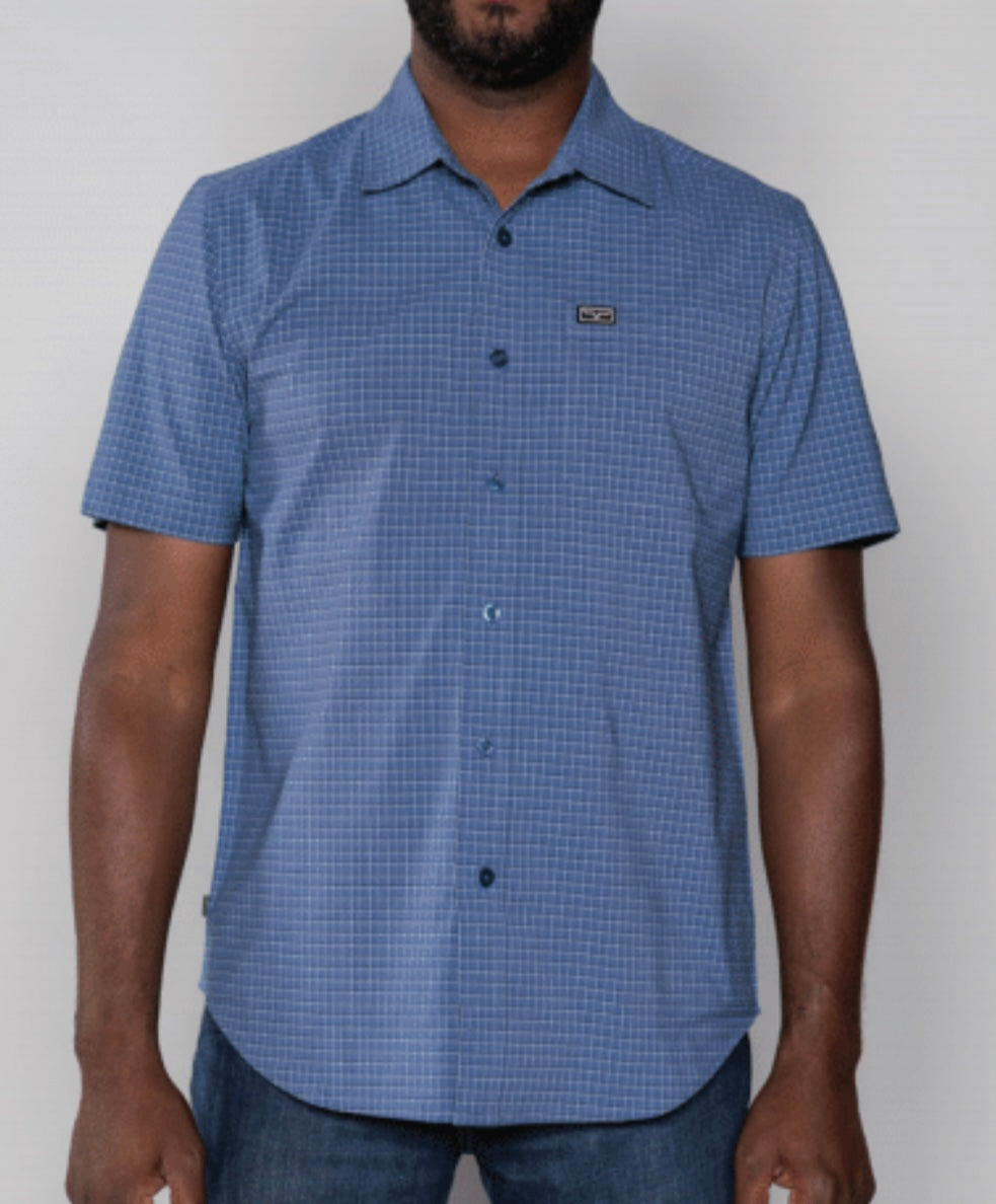 Kimes Ranch Cool Max Blue short sleeve Button up
