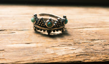 Load image into Gallery viewer, Sterling silver crown turquoise Ring
