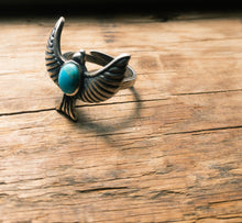 Load image into Gallery viewer, Adjustable Sterling Eagle Turquoise Ring
